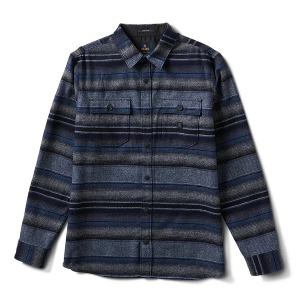 Roark Pendleton Navy and Gray Plaid Flannel Button Up Shirt